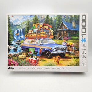 Eurographics Puzzle 1000 Piece Puzzle "Loading the Wagoneer" Jeep COMPLETE